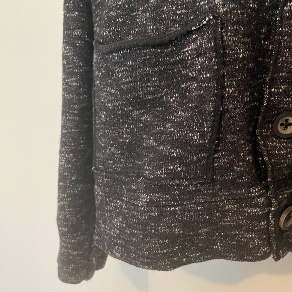 BOSS ORANGE Thick Cardigan Sweater Jacket - black and white, pockets - Picture 8 of 10